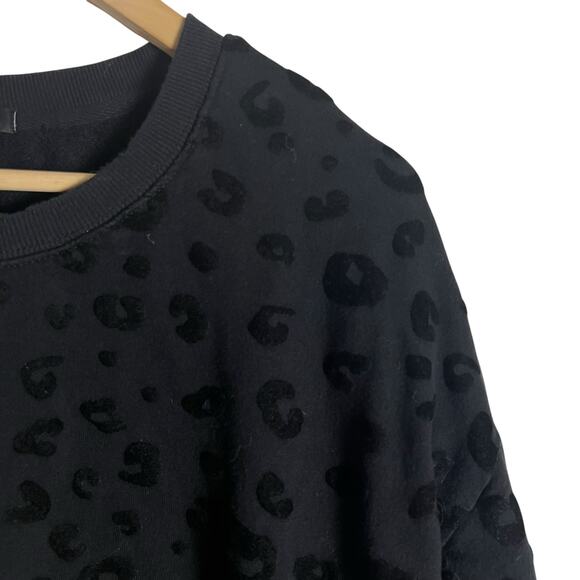 Rails Marlo Black Leopard Long Sleeve Crewneck Pullover Sweatshirt Size L - Picture 5 of 11